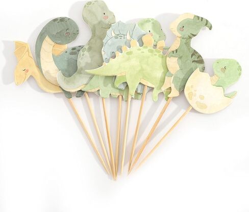 Dinosaur Cupcake Toppers - Dinosaurs Baby Shower Cake Toppers, Dino Theme Birthday Party Decorations, Dinosaur Cake Decoration for Boy, Cake Smash Photo Props in Saudi Arabia