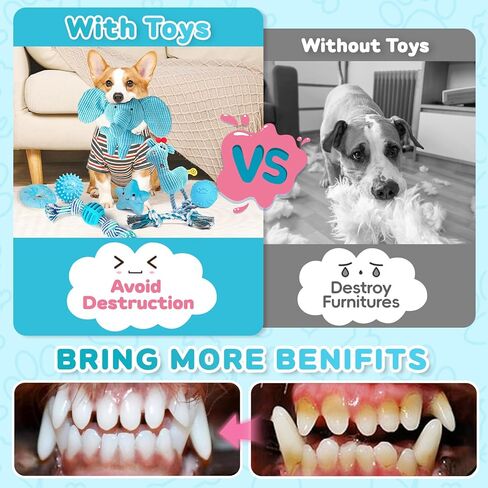 8 Pack Luxury Puppy Toys for Teething Small Dogs, Puppy Chew Toys with Squeaky Dog Toys, Balls and Rope Dog Chew Toys, Dog Toys to Keep Them Busy (Pink, 8-Pack) in Kuwait
