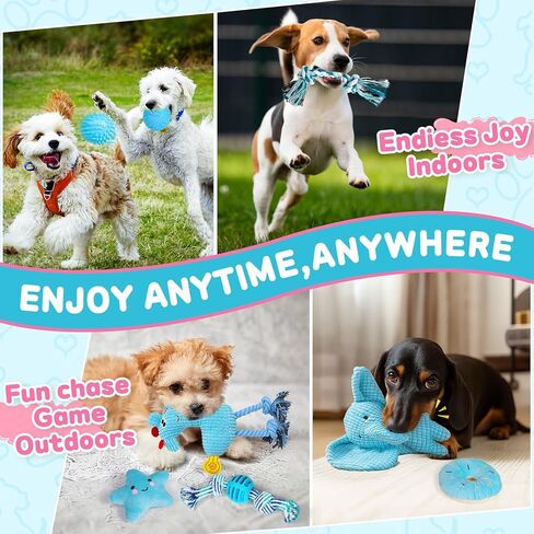 8 Pack Luxury Puppy Toys for Teething Small Dogs, Puppy Chew Toys with Squeaky Dog Toys, Balls and Rope Dog Chew Toys, Dog Toys to Keep Them Busy (Pink, 8-Pack) in Kuwait