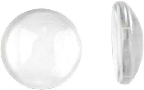 10Pcs Transparent Clear Glass Flat Back Cabochons Pendants Findings Domed Half Round Magnify Cabochons for Photo Pendant Cameo Settings Jewelry Making DIY Projects Crafts Kits 30x7mm in Saudi Arabia