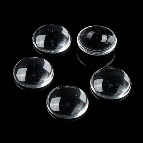 10Pcs Transparent Clear Glass Flat Back Cabochons Pendants Findings Domed Half Round Magnify Cabochons for Photo Pendant Cameo Settings Jewelry Making DIY Projects Crafts Kits 30x7mm in Saudi Arabia
