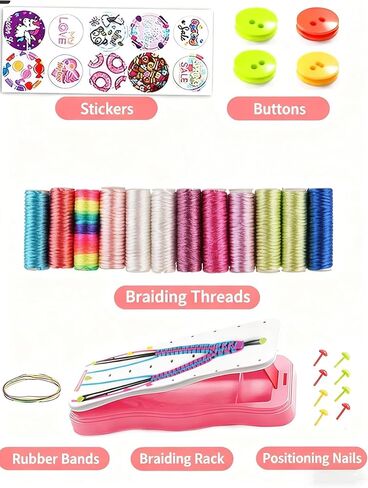 Bracelet Making Kit, Girl Birthday Gift, Arts and Crafts String Making Tool, DIY Weaving Bracelet Making Tool Set in Saudi Arabia