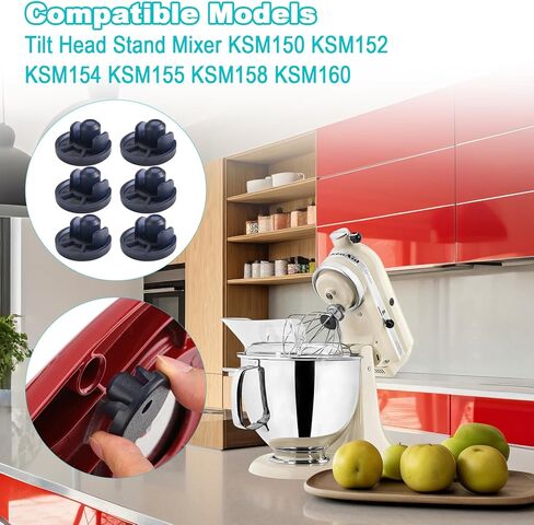 Beautyflier Mixer Bottom Foots for KitchenAid Tilt Head Stand Mixer KSM150 KSM152 KSM154 KSM155 KSM158 KSM160, Sturdy and Durable TPU Replacement Feet Pads for Blender, 6 Pack in Saudi Arabia