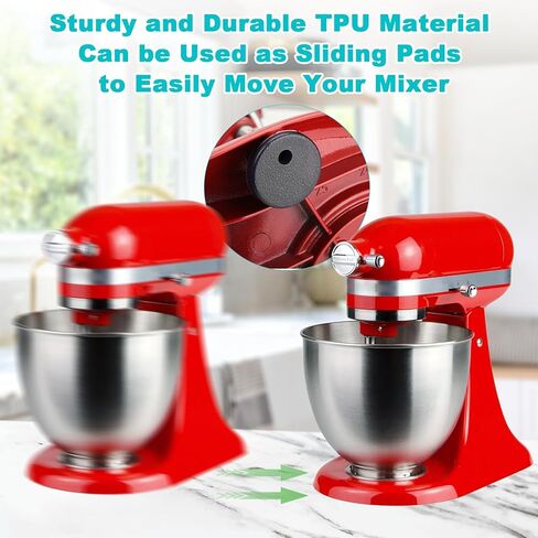 Beautyflier Mixer Bottom Foots for KitchenAid Tilt Head Stand Mixer KSM150 KSM152 KSM154 KSM155 KSM158 KSM160, Sturdy and Durable TPU Replacement Feet Pads for Blender, 6 Pack in Saudi Arabia
