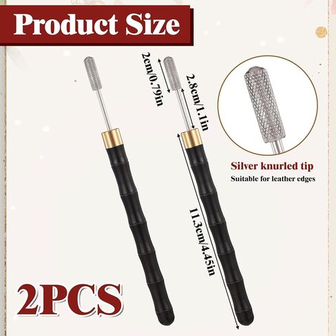 2PCS Leather Edge Paint Dye Tool, Colorful Edges Roller Applicator Pen Leather Edge Tools Oil Printing Tool Double Bearing Configure for Smooth Rolling, Leathers Working Tools for Dyeing Craft Working in Saudi Arabia