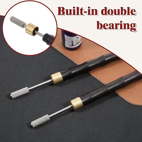 2PCS Leather Edge Paint Dye Tool, Colorful Edges Roller Applicator Pen Leather Edge Tools Oil Printing Tool Double Bearing Configure for Smooth Rolling, Leathers Working Tools for Dyeing Craft Working in Saudi Arabia