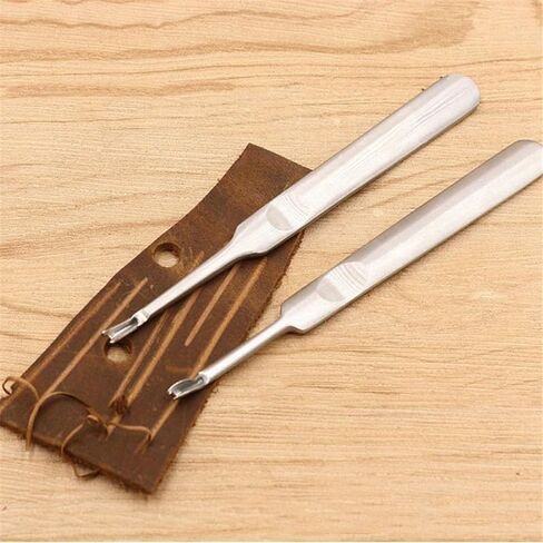 2Pcs/Set Leather Leathercraft Tool Kit Stitching U+V Shaped Groover Skiving Edge Beveler Leather Tool in Saudi Arabia