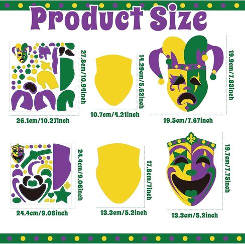 30 Set Mardi Gras Craft Kits Mardi Gras Art and Craft Make Your Own Comedy & Tragedy Faces Mardi Gras Party Decorations for Masquerade Party Favor Carnival Art Project Activities Decoration Supplies in Saudi Arabia