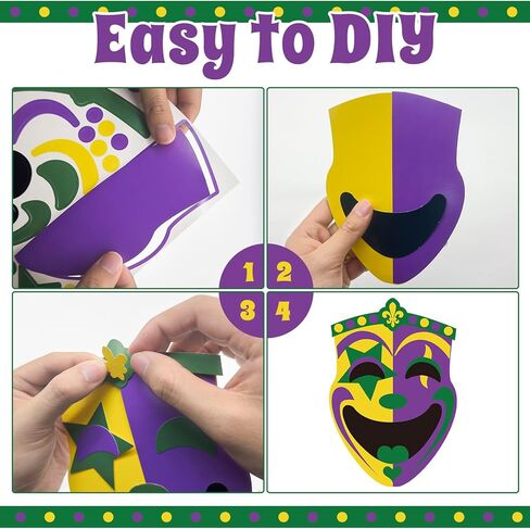 30 Set Mardi Gras Craft Kits Mardi Gras Art and Craft Make Your Own Comedy & Tragedy Faces Mardi Gras Party Decorations for Masquerade Party Favor Carnival Art Project Activities Decoration Supplies in Saudi Arabia