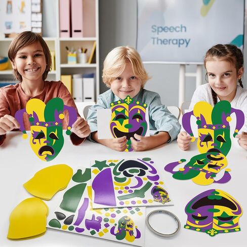 30 Set Mardi Gras Craft Kits Mardi Gras Art and Craft Make Your Own Comedy & Tragedy Faces Mardi Gras Party Decorations for Masquerade Party Favor Carnival Art Project Activities Decoration Supplies in Saudi Arabia