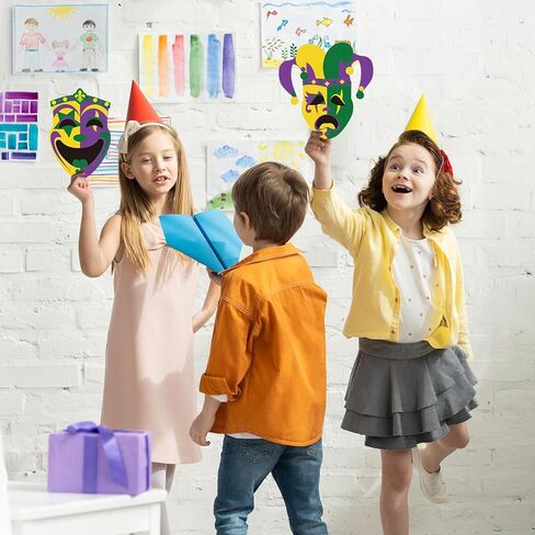 30 Set Mardi Gras Craft Kits Mardi Gras Art and Craft Make Your Own Comedy & Tragedy Faces Mardi Gras Party Decorations for Masquerade Party Favor Carnival Art Project Activities Decoration Supplies in Saudi Arabia