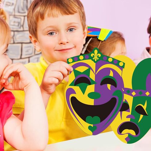 30 Set Mardi Gras Craft Kits Mardi Gras Art and Craft Make Your Own Comedy & Tragedy Faces Mardi Gras Party Decorations for Masquerade Party Favor Carnival Art Project Activities Decoration Supplies in Saudi Arabia