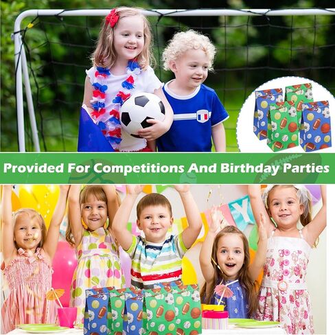 Outus 30 Pcs Sports Goodie Bags Sports Party Favors Soccer Baseball Football Basketball Themed Treat Candy Paper Gift Bags for Birthday Baby Shower Party Supplies Decoration, 9.45 x 5.12 x 3.15 Inches in Saudi Arabia