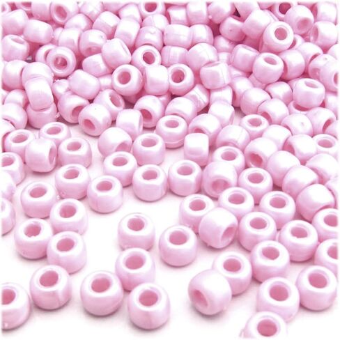 The Crafts Outlet 100pc Plastic Round Opaque Pony Beads 9x6mm Lavender Purple Beads in Saudi Arabia
