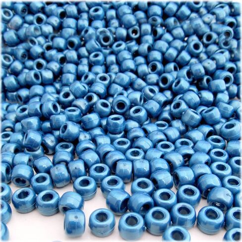 The Crafts Outlet 100pc Plastic Round Opaque Pony Beads 9x6mm Lavender Purple Beads in Saudi Arabia