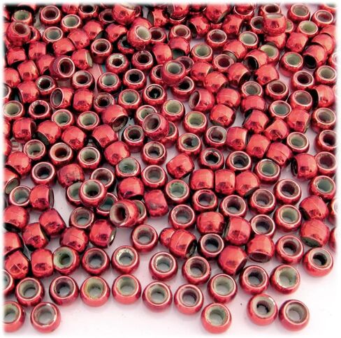 The Crafts Outlet 100pc Plastic Round Opaque Pony Beads 9x6mm Lavender Purple Beads in Saudi Arabia