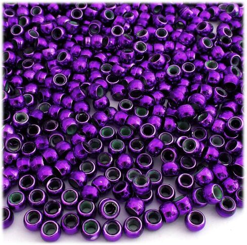 The Crafts Outlet 100pc Plastic Round Opaque Pony Beads 9x6mm Lavender Purple Beads in Saudi Arabia