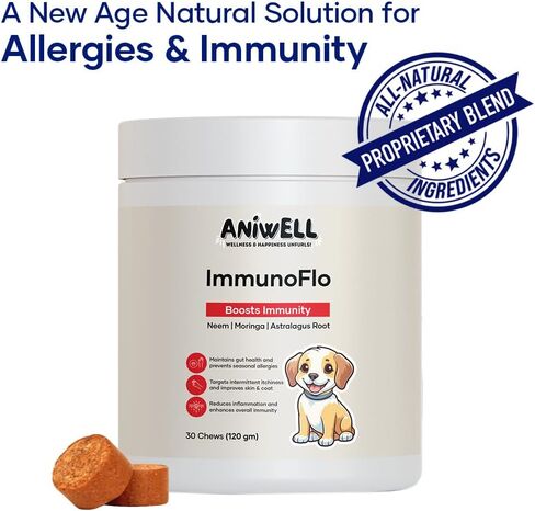ImmunoFlo: حل طبيعي لعصر جديد للحساسية والمناعة، مدعم بجذور القتاد وبذور الكتان C3 - يعزز تخفيف الحساسية الموسمية، وصحة الأمعاء والجهاز الهضمي - مضغ ناعم in Kuwait
