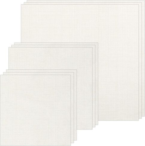 9 PCS Embroidery Cloth Fabric, Pre-Cut Fabric 3 Sizes 5.9 to 11.8 Inch White Cotton Fabrics Cloth Squares for Embroiderys Garment Craft in Saudi Arabia