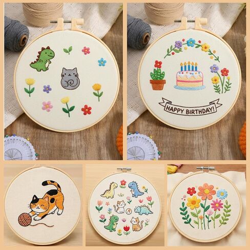 9 PCS Embroidery Cloth Fabric, Pre-Cut Fabric 3 Sizes 5.9 to 11.8 Inch White Cotton Fabrics Cloth Squares for Embroiderys Garment Craft in Saudi Arabia