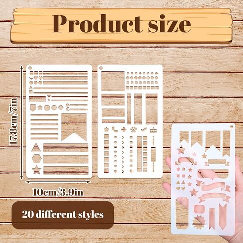 Planner Stencils,20 Pcs Calendar Stencils for Planners,Journaling Supplies Reusable Flexible Plastic Record Template for Journaling Habits Tracking Monthly Spread in Saudi Arabia