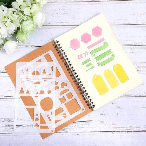 Planner Stencils,20 Pcs Calendar Stencils for Planners,Journaling Supplies Reusable Flexible Plastic Record Template for Journaling Habits Tracking Monthly Spread in Saudi Arabia