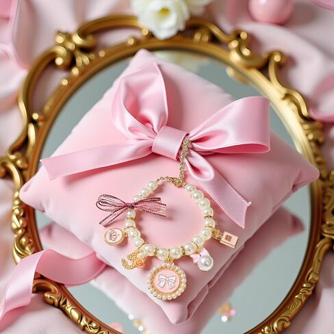 Pink Medium Collars Pet Pearl Dog Princess Bow Necklace Cute Collar Puppy Accessories Cat Jewelry Pearl Neck Strap for Dog Cat (M) in Saudi Arabia