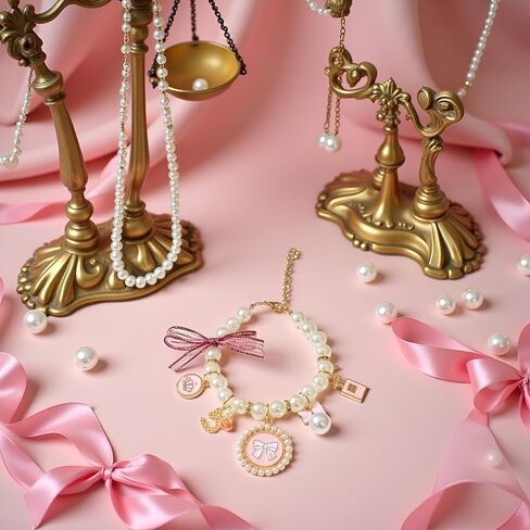 Pink Medium Collars Pet Pearl Dog Princess Bow Necklace Cute Collar Puppy Accessories Cat Jewelry Pearl Neck Strap for Dog Cat (M) in Saudi Arabia