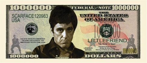 American Art Classics Pack of 5 - Scarface Al Pacino Million Dollar Bill - Best Gift for Fans of This Classic Movie in Saudi Arabia