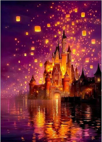 مجموعات الطلاء الماسي لشاطئ ضوء القمر من koemhxb للبالغين - لوحات نقاط الماس لشاطئ القمر للمبتدئين - فن الماس المثقاب الكامل 5D لديكور جدار المنزل 12 × 16 بوصة in Kuwait