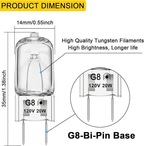Light Bulb Fits for GE Samsung Kenmore Maytag Elite Over The Stove Range Microwave Oven,G8 120V 20W Replacement Night Light/Stove Light Bulb,Replaces WB25X10019 WB36X10213,2 Pack in Saudi Arabia