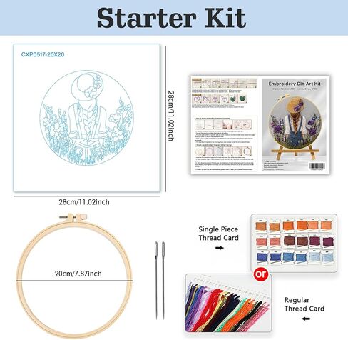 Girl’s back in a straw hat with purple flowers Patterns Embroidery Kits for Beginners,Adults Starter Cross Stitch Kit ,DIY Needlepoint Everything is Fine,Step by Step Instructions and Video Tutorial in Kuwait