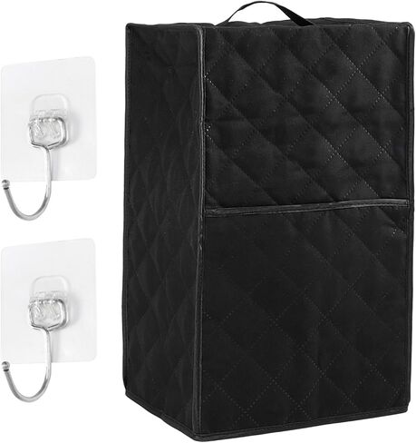 CALIDAKA Kitchen Blender Dust Cover, Blender Covers Compatible with Most Blender, with 2 Hooks, Polyester Dust Proof Stain Resistant Blender Cover for Home Kitchen (Black) in Saudi Arabia