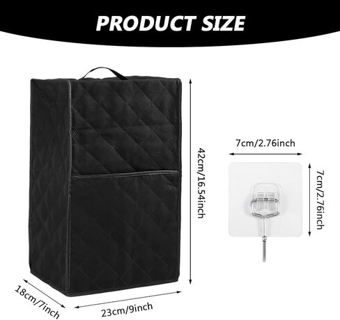 CALIDAKA Kitchen Blender Dust Cover, Blender Covers Compatible with Most Blender, with 2 Hooks, Polyester Dust Proof Stain Resistant Blender Cover for Home Kitchen (Black) in Saudi Arabia