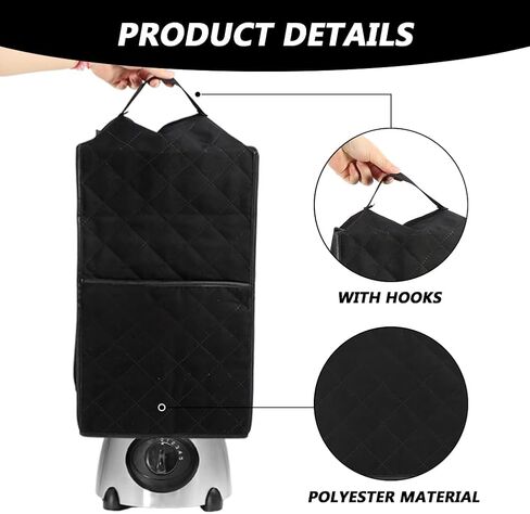 CALIDAKA Kitchen Blender Dust Cover, Blender Covers Compatible with Most Blender, with 2 Hooks, Polyester Dust Proof Stain Resistant Blender Cover for Home Kitchen (Black) in Saudi Arabia