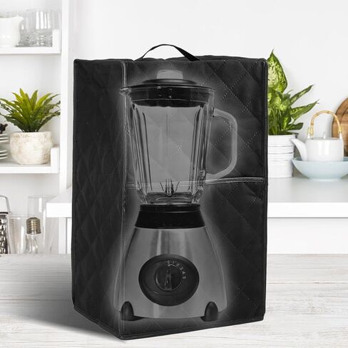 CALIDAKA Kitchen Blender Dust Cover, Blender Covers Compatible with Most Blender, with 2 Hooks, Polyester Dust Proof Stain Resistant Blender Cover for Home Kitchen (Black) in Saudi Arabia
