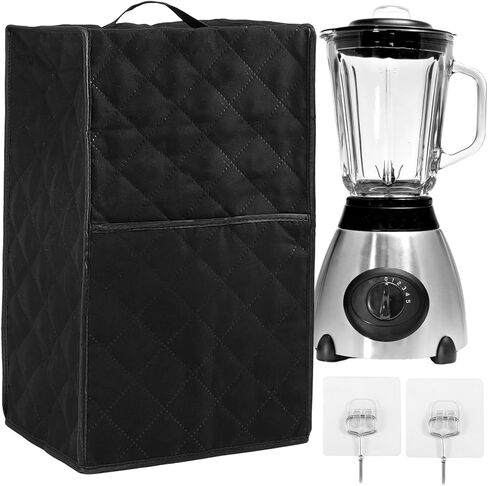 CALIDAKA Kitchen Blender Dust Cover, Blender Covers Compatible with Most Blender, with 2 Hooks, Polyester Dust Proof Stain Resistant Blender Cover for Home Kitchen (Black) in Saudi Arabia