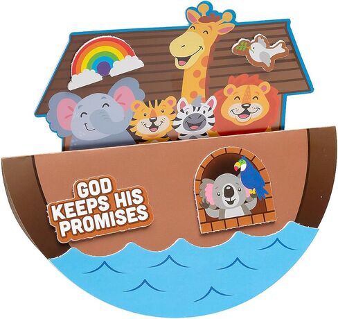 Fun Express 10" x 7 3/4" Noah’s Ark Rocking Paper Plate Craft Kit - Makes 12 in Saudi Arabia