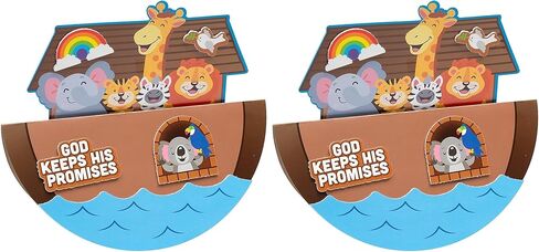 Fun Express 10" x 7 3/4" Noah’s Ark Rocking Paper Plate Craft Kit - Makes 12 in Saudi Arabia