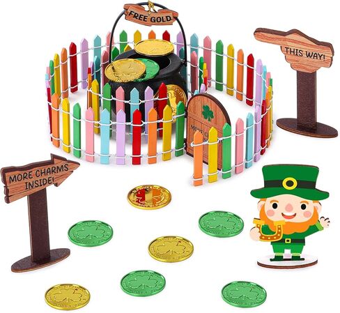 Amyhill St. Patrick's Day Leprechaun Trap Maze Craft Kit لصنع فخ للقبض على الجني لتزيين حفلات عيد القديس باتريك، ألعاب الحفلات الأيرلندية، هدايا أنشطة الفصول الدراسية in Kuwait