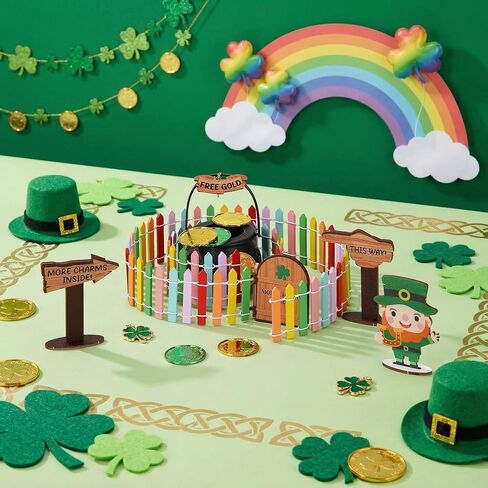 Amyhill St. Patrick's Day Leprechaun Trap Maze Craft Kit لصنع فخ للقبض على الجني لتزيين حفلات عيد القديس باتريك، ألعاب الحفلات الأيرلندية، هدايا أنشطة الفصول الدراسية in Kuwait