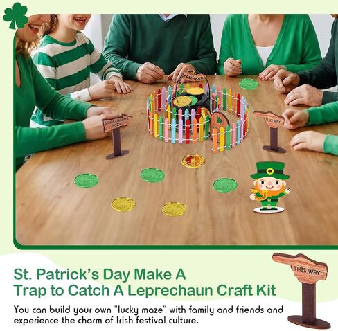 Amyhill St. Patrick's Day Leprechaun Trap Maze Craft Kit لصنع فخ للقبض على الجني لتزيين حفلات عيد القديس باتريك، ألعاب الحفلات الأيرلندية، هدايا أنشطة الفصول الدراسية in Kuwait