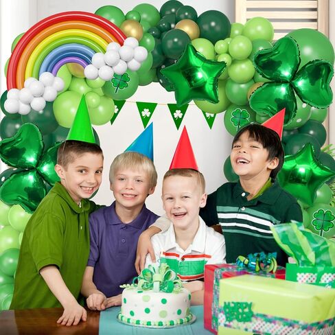 Ouddy Life 165 Pcs St. Patrick’s Day Balloons Garland Arch Kit, Saint Patricks Day Party Decorations with Rainbow Green Gold Lucky Heart Star Foil Balloon for Green Shamrock Irish Lucky Supplies Decor in Saudi Arabia