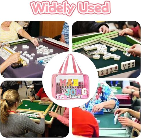 Waterproof Mahjong Tile Storage Bag - Clear Travel Case for Standard Tile Sets - Premium Portable Organizer with Secure Closure (11.8" x 7.9" x 3.5") in Saudi Arabia