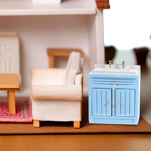 Hemoton Miniature Kitchen Accessories 1/12 Scale Dollhouse Kitchen Sink and Stove Prop Set Realistic Doll House Furniture Model for Decoration and Photography in Saudi Arabia