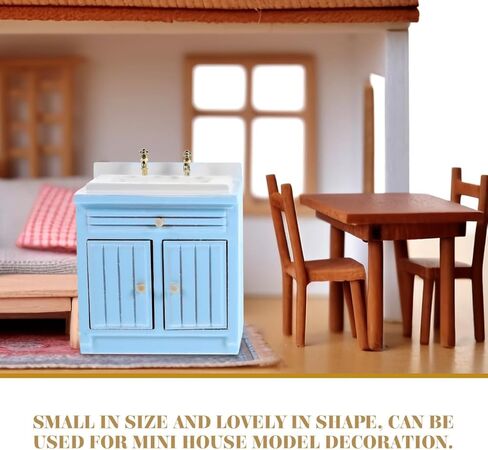 Hemoton Miniature Kitchen Accessories 1/12 Scale Dollhouse Kitchen Sink and Stove Prop Set Realistic Doll House Furniture Model for Decoration and Photography in Saudi Arabia