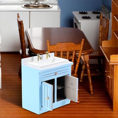 Hemoton Miniature Kitchen Accessories 1/12 Scale Dollhouse Kitchen Sink and Stove Prop Set Realistic Doll House Furniture Model for Decoration and Photography in Saudi Arabia