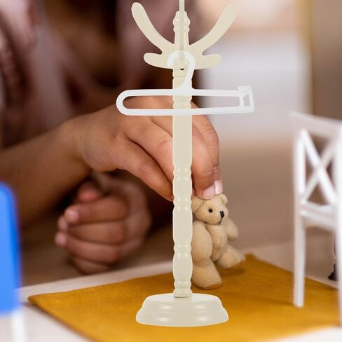 10PCS Mini Doll Clothes Hangers, Plastic Doll Hangers Clothing Organizers Accessories Dollhouse Dress Outfit Display for Dollhouse Stylish Wardrobe Display and Storage in Saudi Arabia