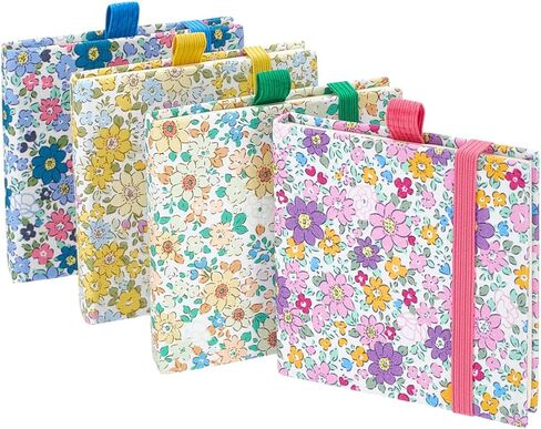 PLIGREAT 4 Pcs Mini Watercolor Sketchbook 3 x 3 Inch Portable Square Fabric Cover Sketch Book 20 Sheets Small Watercolor Sketchbook 300g Textured Drawing Papers Travel Sketch Book, Floral in Saudi Arabia