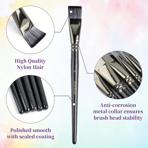 12 Pcs Face Paint Brushes, Nylon Black Paint Brushes Set with 30 Pcs Sponges, Face Painting Brush and Sponge Set for Halloween, Body Art, Acrylic Oil Watercolor Painting in Saudi Arabia